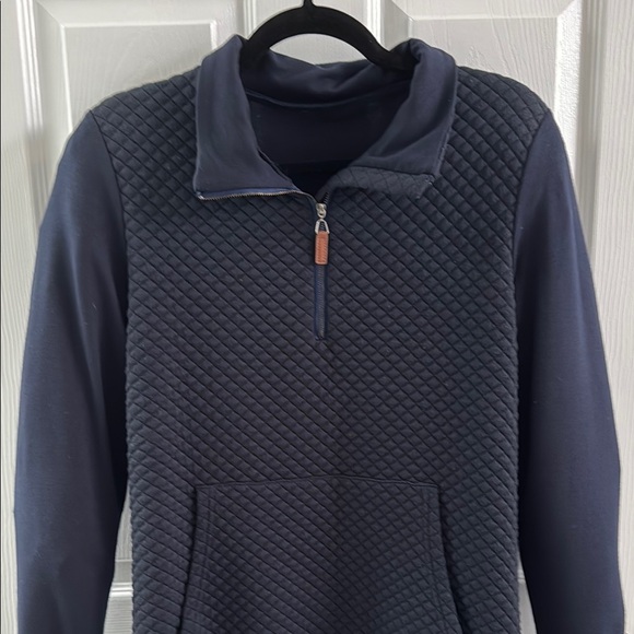 ❤️Amazon Blue Quilted Mock Neck Sweatshirt - Picture 2 of 3